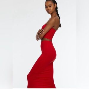 iNAMORATA Women's Red Bodycon Skirt Size Large